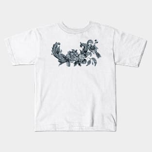 French Blue Hand Painted Toile Kids T-Shirt